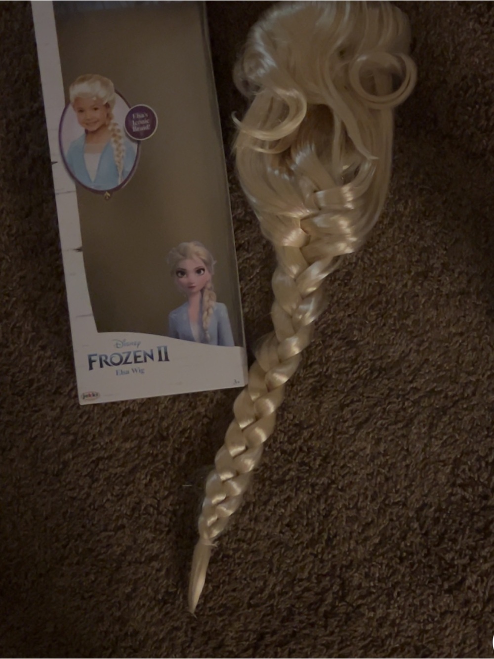 Disney Blonde Elsa Long Braided Wig